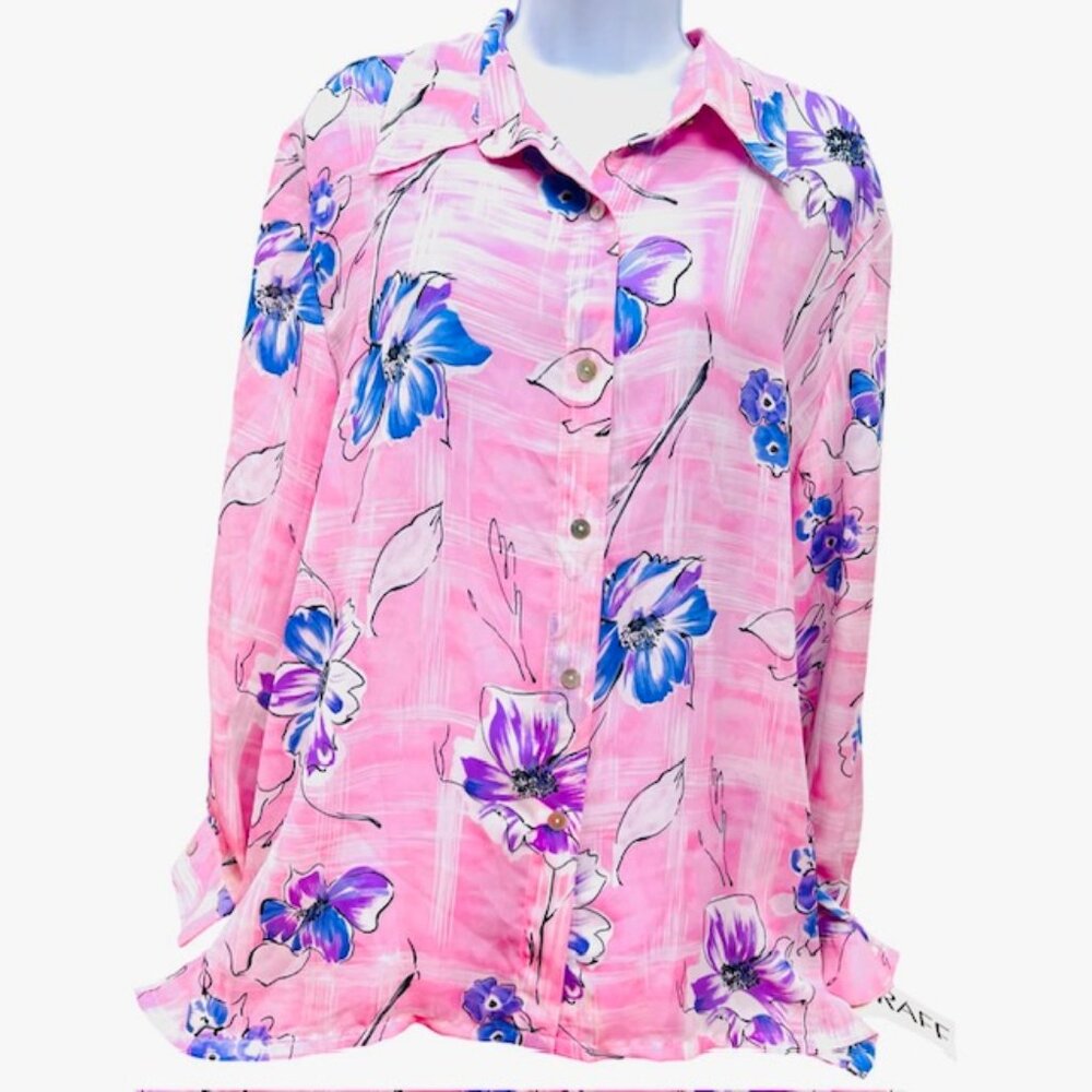 4 Blouses Sz  L/XL:  Christina-Susan Graver-Xhillllaration-GRAFF  Long Sleeve(58 - Picture 7 of 16